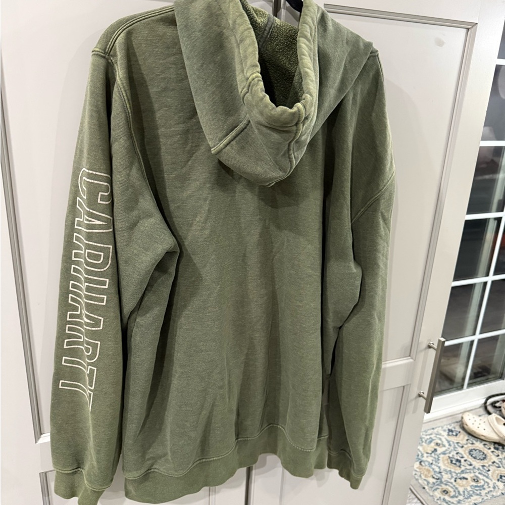 Carhartt  Hooded Sweatshirt - Olive Green men’s size L - Picture 4 of 8